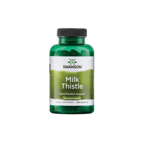 Swanson Milk Thistle, Armurariu, 500mg - 100 Capsule (Supliment Hepatoprotect pentru ficat)